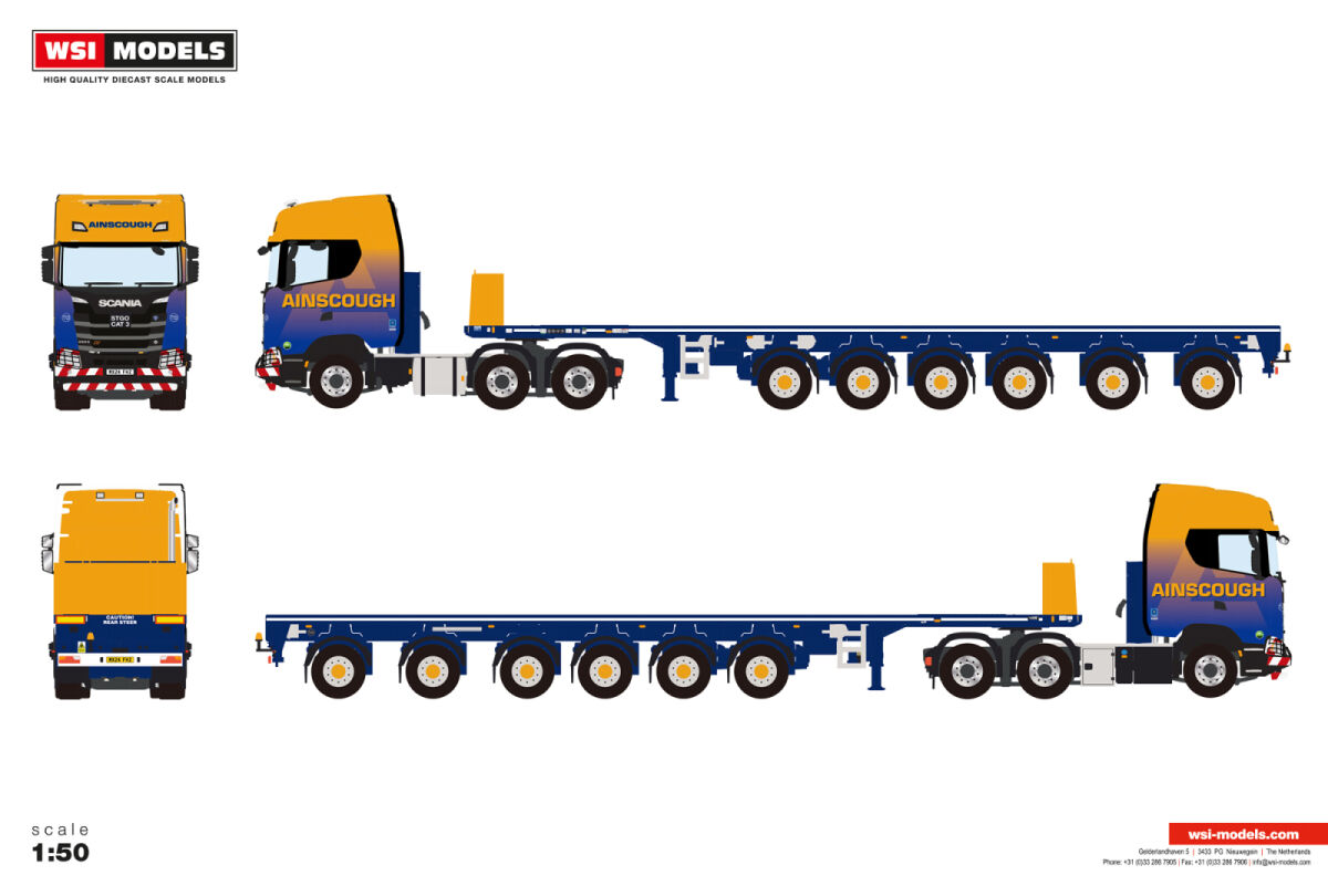 01-5252 -WSI - Scania S Highline CS20H 6achs Ballasttrailer "Ainscough Crane Hire"